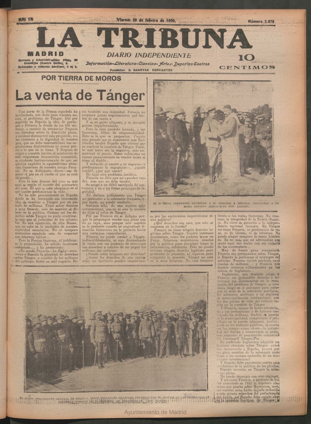 Miniatura de La Tribuna del 20 de febrero de 1920