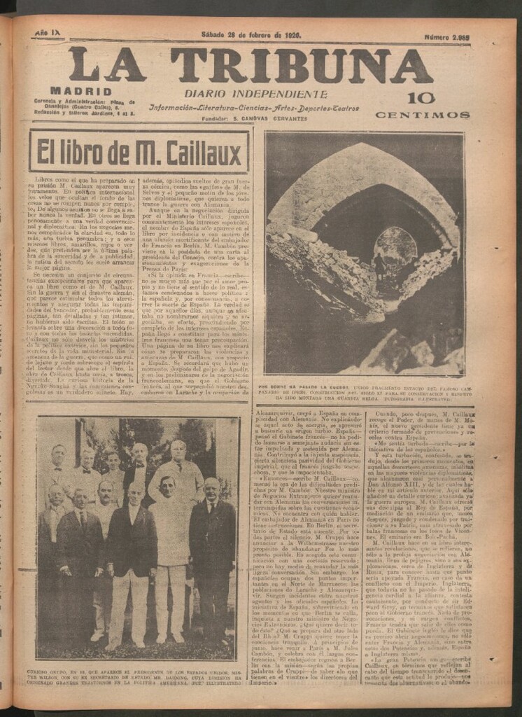 Miniatura de La Tribuna del 28 de febrero de 1920