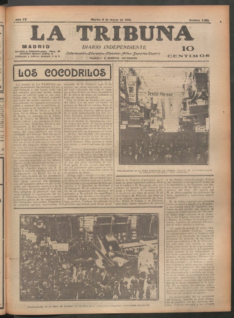 Miniatura de La Tribuna del 9 de marzo de 1920