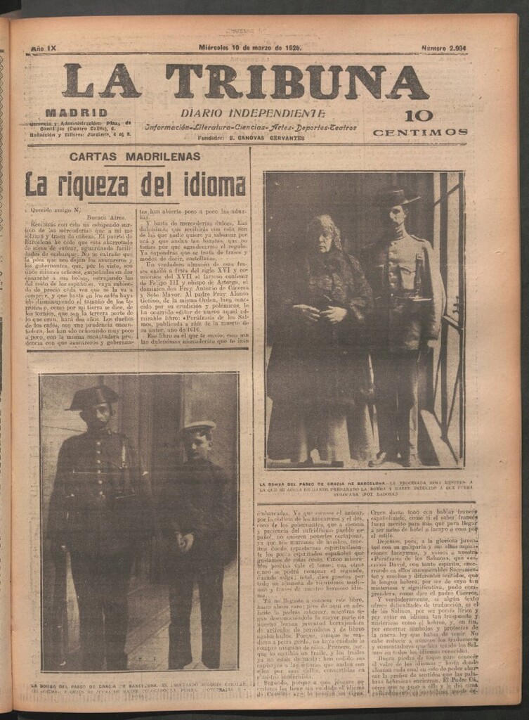 Miniatura de La Tribuna del 10 de marzo de 1920