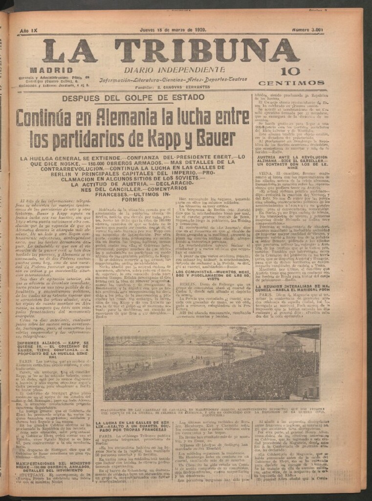 Miniatura de La Tribuna del 18 de marzo de 1920