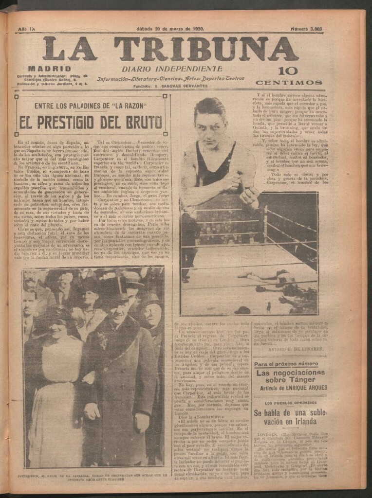 Miniatura de La Tribuna del 20 de marzo de 1920