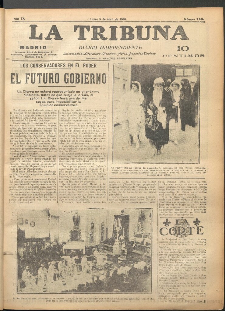Miniatura de La Tribuna del 5 de abril de 1920