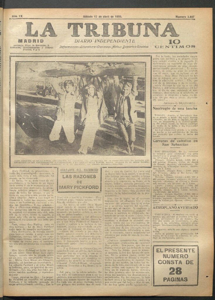 Miniatura de La Tribuna del 17 de abril de 1920