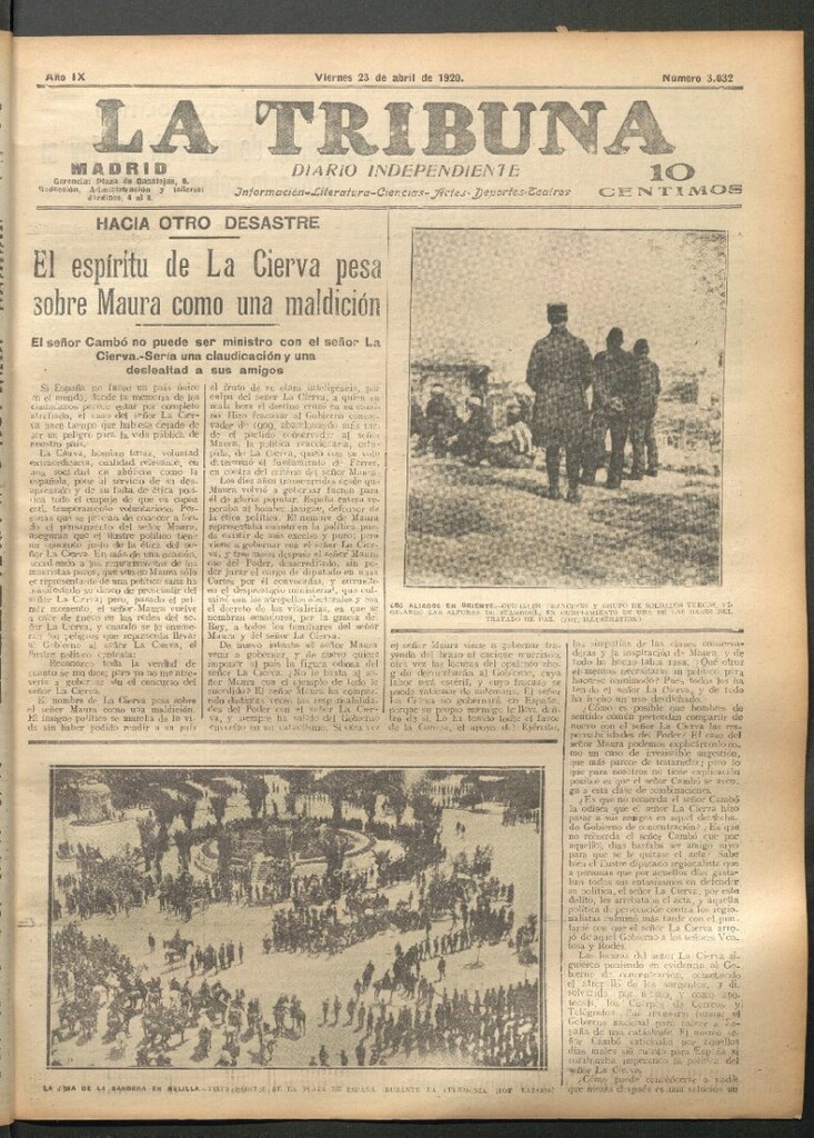 Miniatura de La Tribuna del 23 de abril de 1920