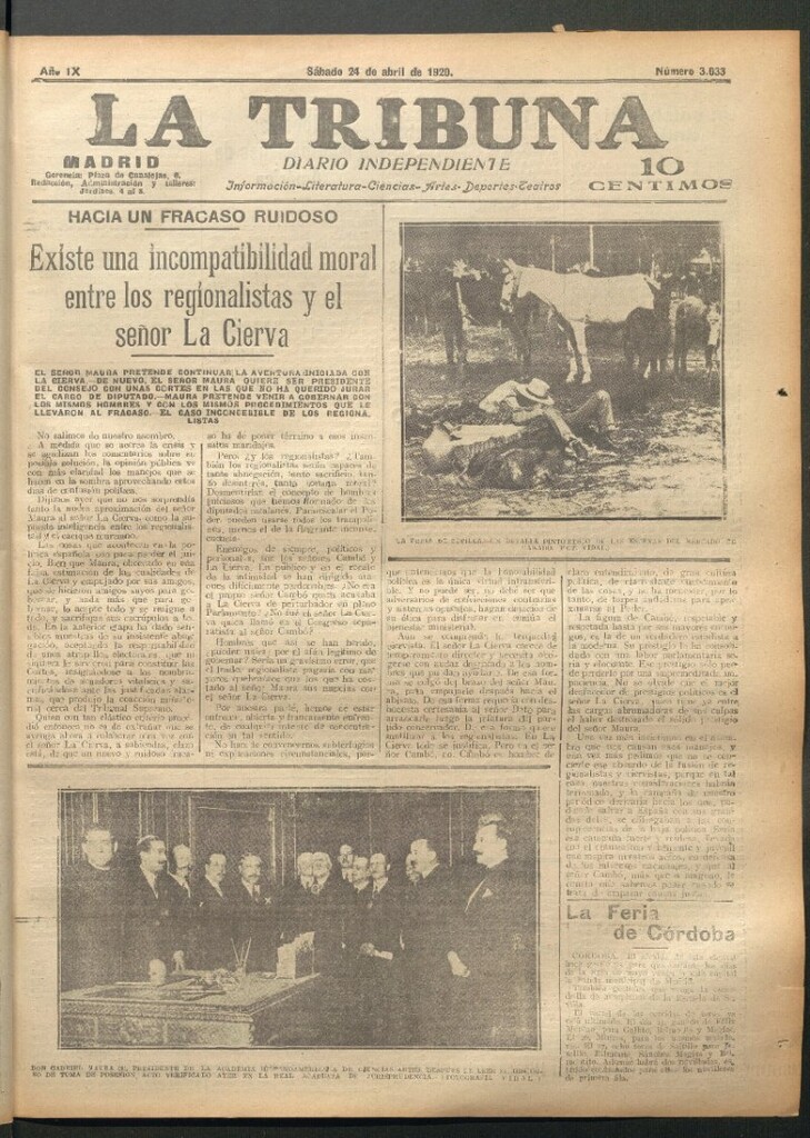 Miniatura de La Tribuna del 24 de abril de 1920
