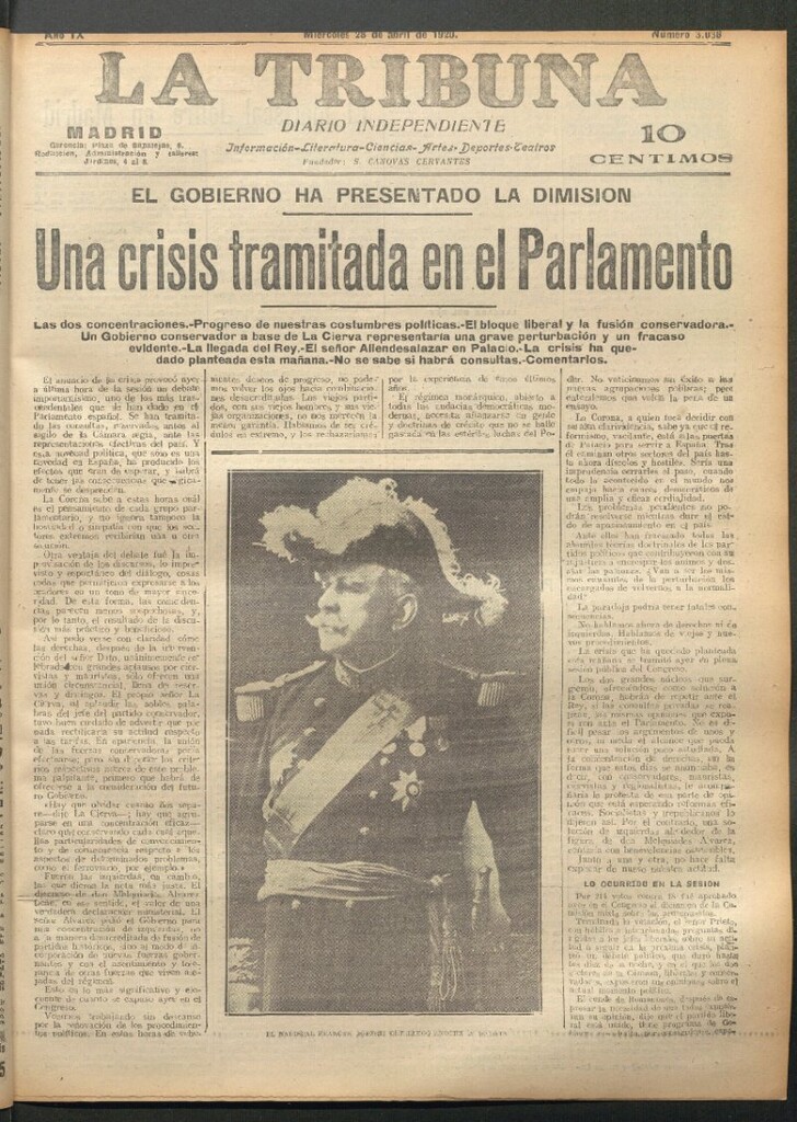 Miniatura de La Tribuna del 28 de abril de 1920