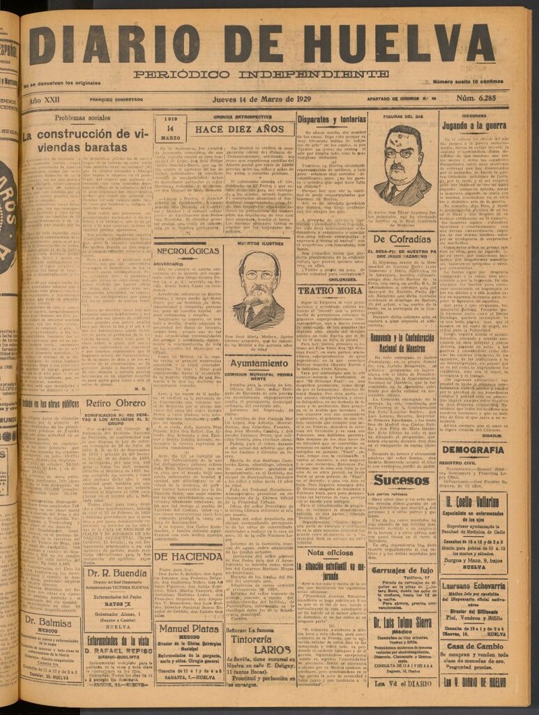 Miniatura de Diario de Huelva : periódico independiente del 14 de marzo de 1929