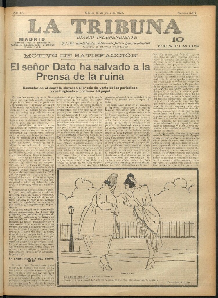 Miniatura de La Tribuna del 15 de junio de 1920