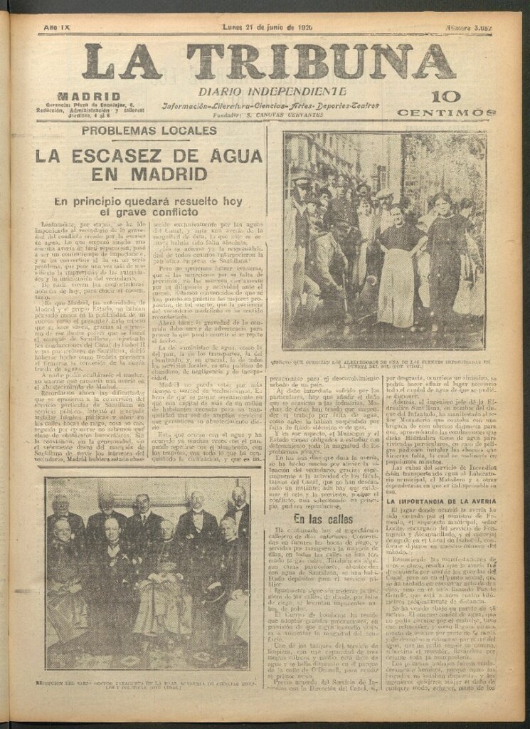 Miniatura de La Tribuna del 21 de junio de 1920