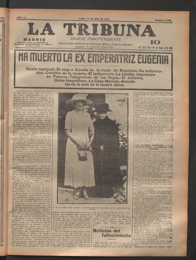 Miniatura de La Tribuna del 12 de julio de 1920