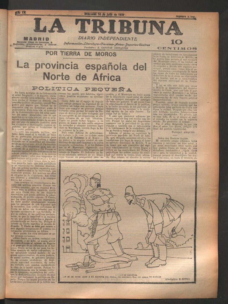 Miniatura de La Tribuna del 14 de julio de 1920