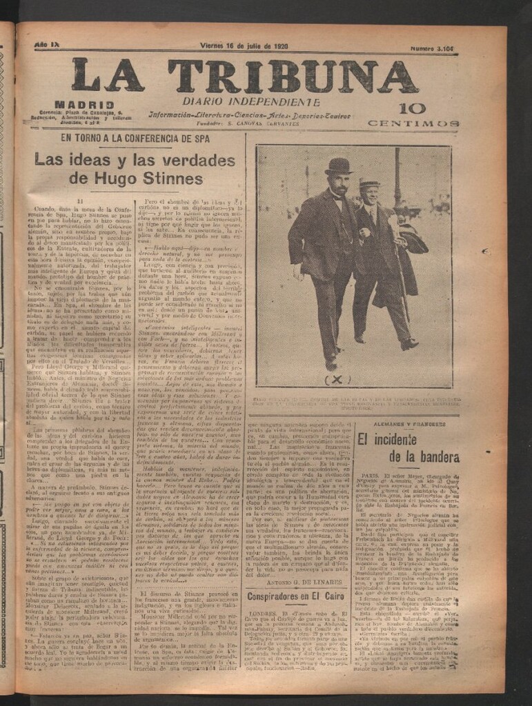 Miniatura de La Tribuna del 16 de julio de 1920