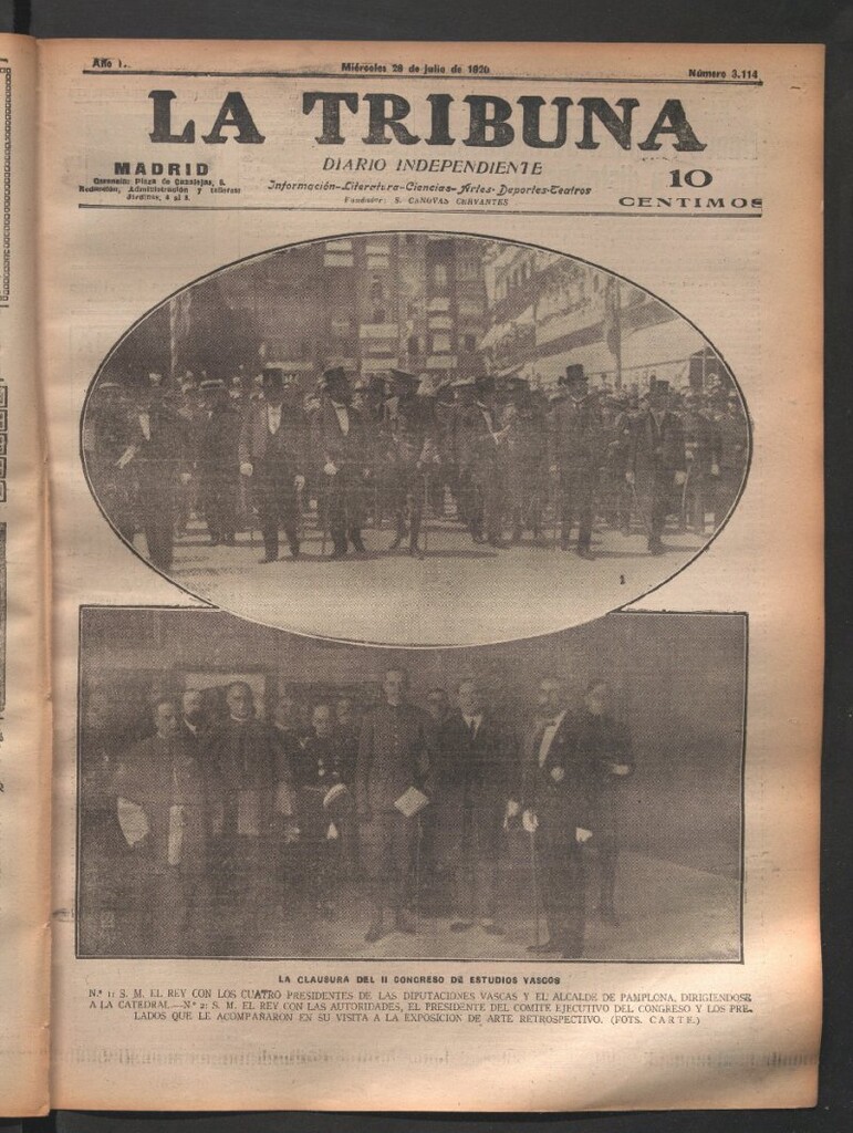 Miniatura de La Tribuna del 28 de julio de 1920