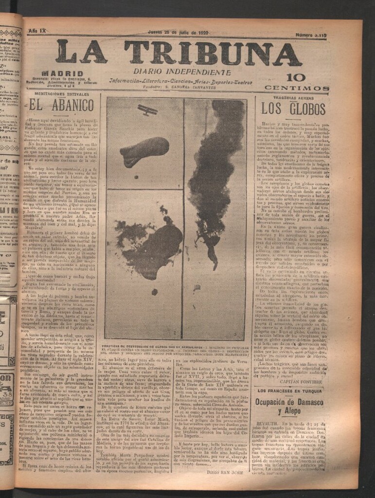 Miniatura de La Tribuna del 29 de julio de 1920