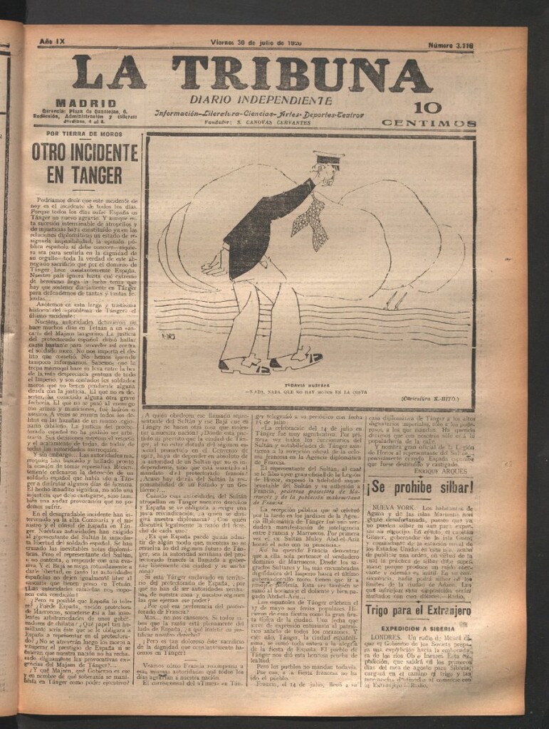 Miniatura de La Tribuna del 30 de julio de 1920