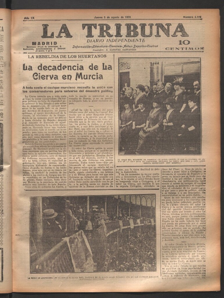 Miniatura de La Tribuna del 5 de agosto de 1920