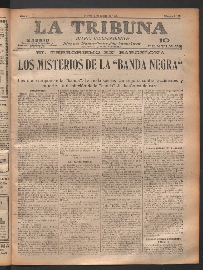 Miniatura de La Tribuna del 6 de agosto de 1920