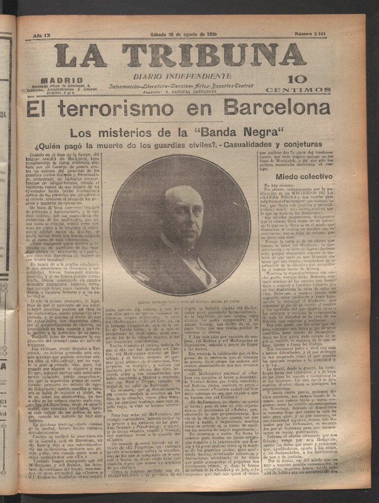 Miniatura de La Tribuna del 28 de agosto de 1920