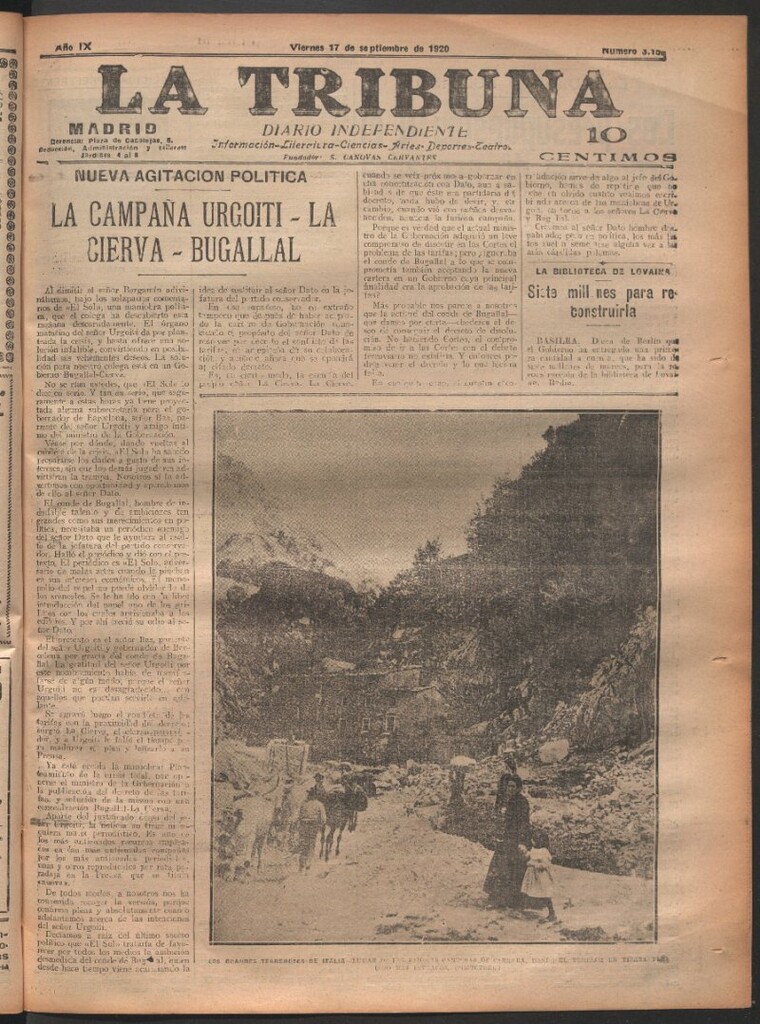 Miniatura de La Tribuna del 17 de septiembre de 1920