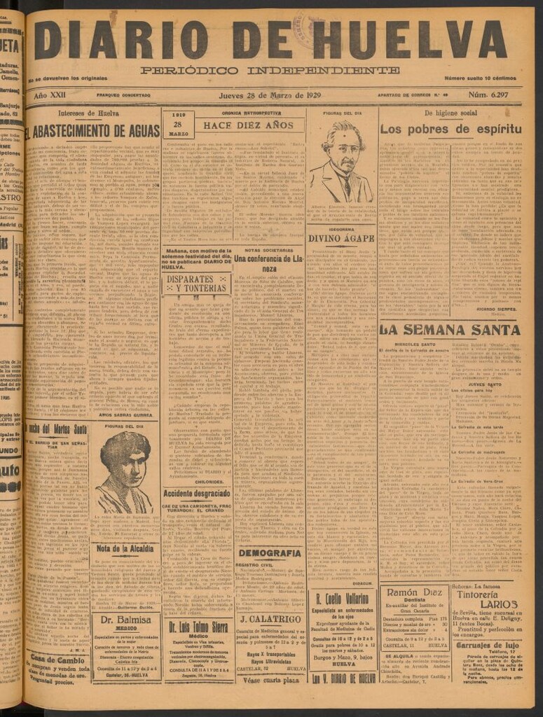 Miniatura de Diario de Huelva : periódico independiente del 28 de marzo de 1929
