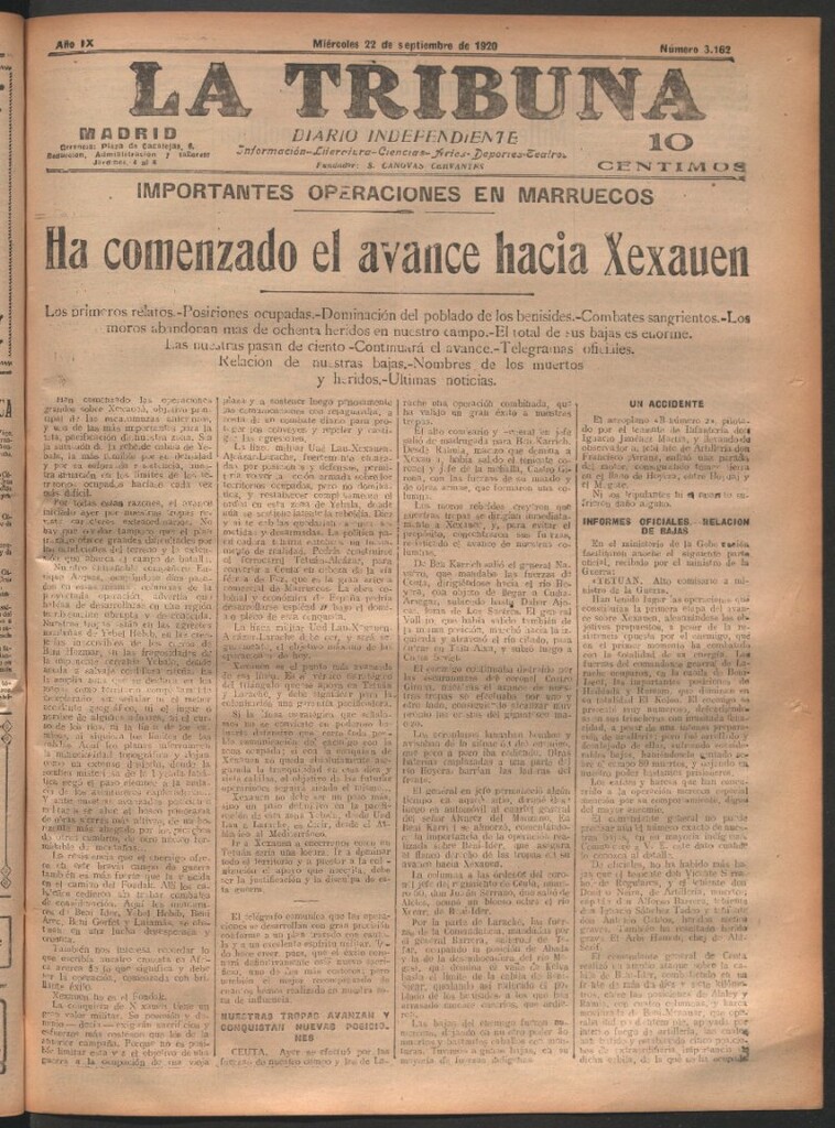 Miniatura de La Tribuna del 22 de septiembre de 1920