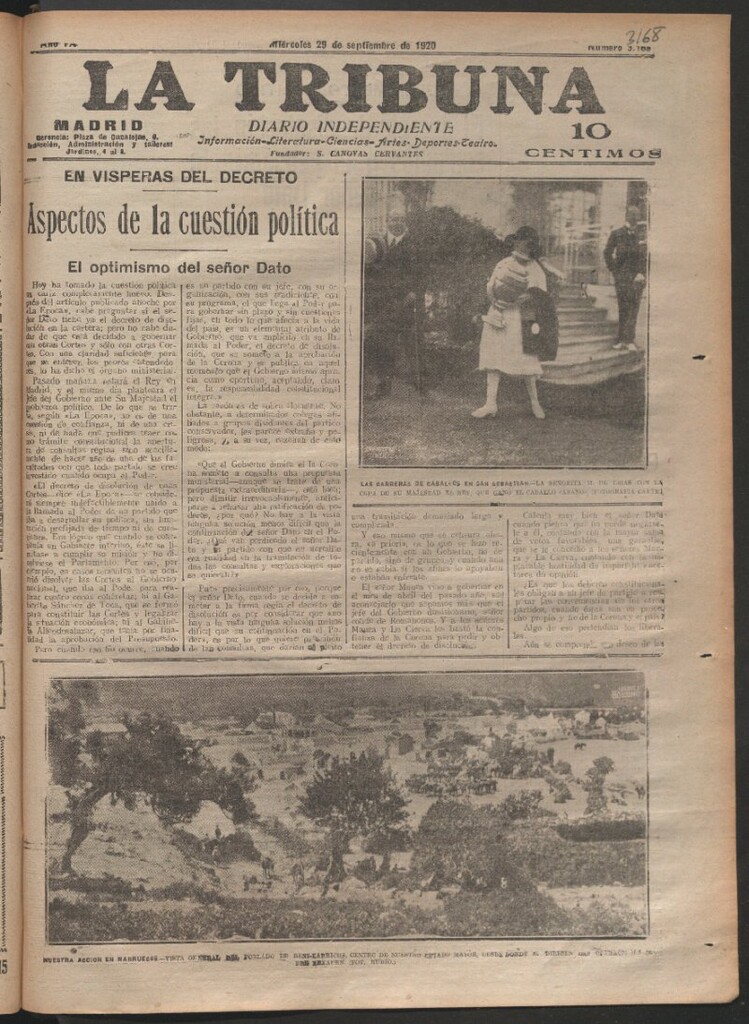 Miniatura de La Tribuna del 29 de septiembre de 1920