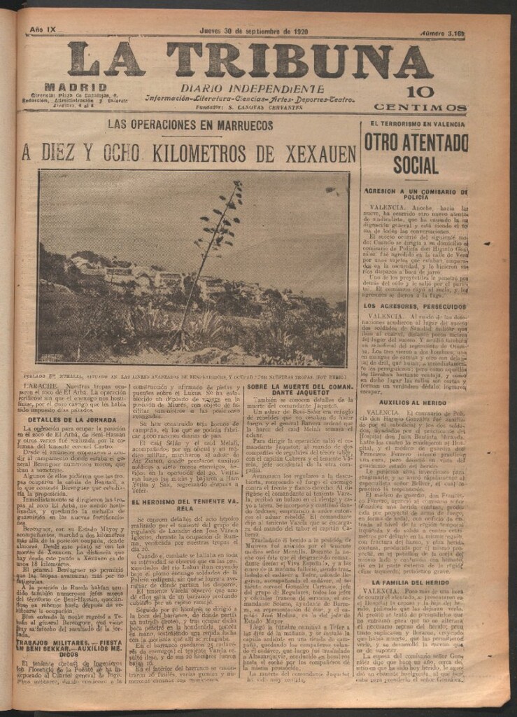 Miniatura de La Tribuna del 30 de septiembre de 1920