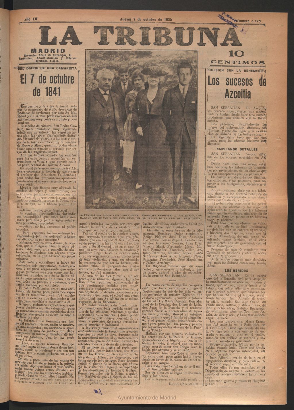 Miniatura de La Tribuna del 7 de octubre de 1920