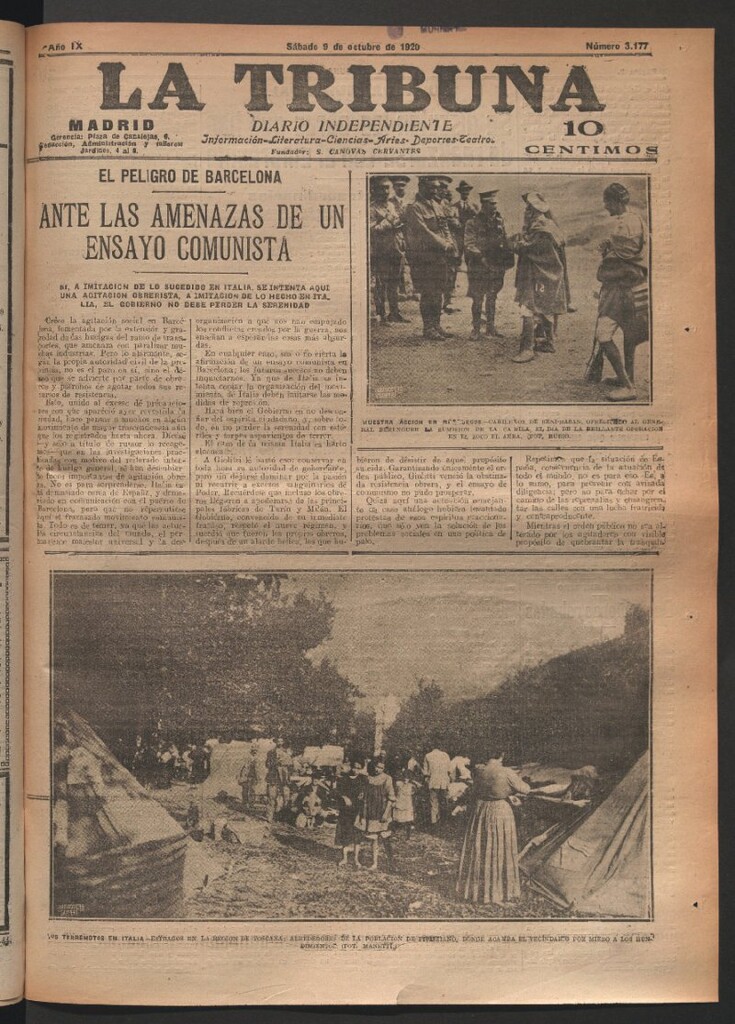 Miniatura de La Tribuna del 9 de octubre de 1920