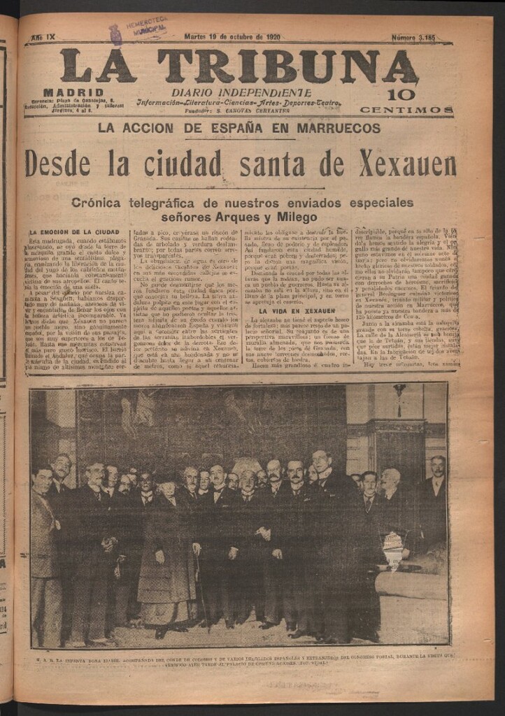 Miniatura de La Tribuna del 19 de octubre de 1920