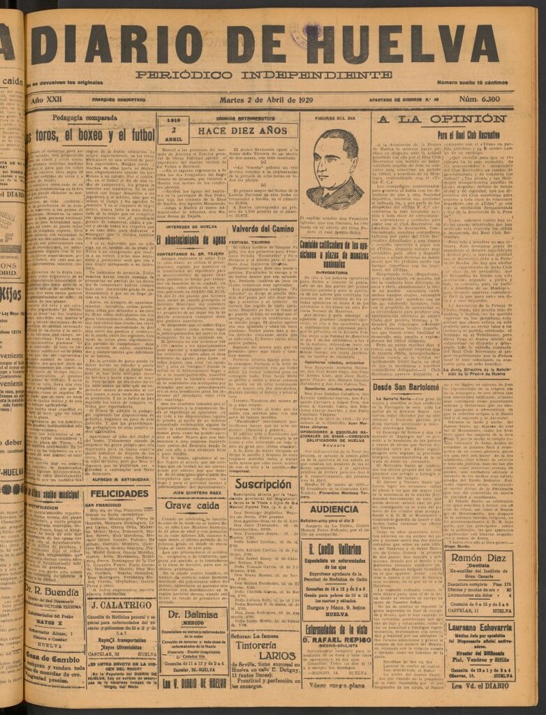 Miniatura de Diario de Huelva : periódico independiente del 2 de abril de 1929