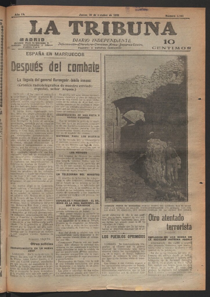 Miniatura de La Tribuna del 28 de octubre de 1920