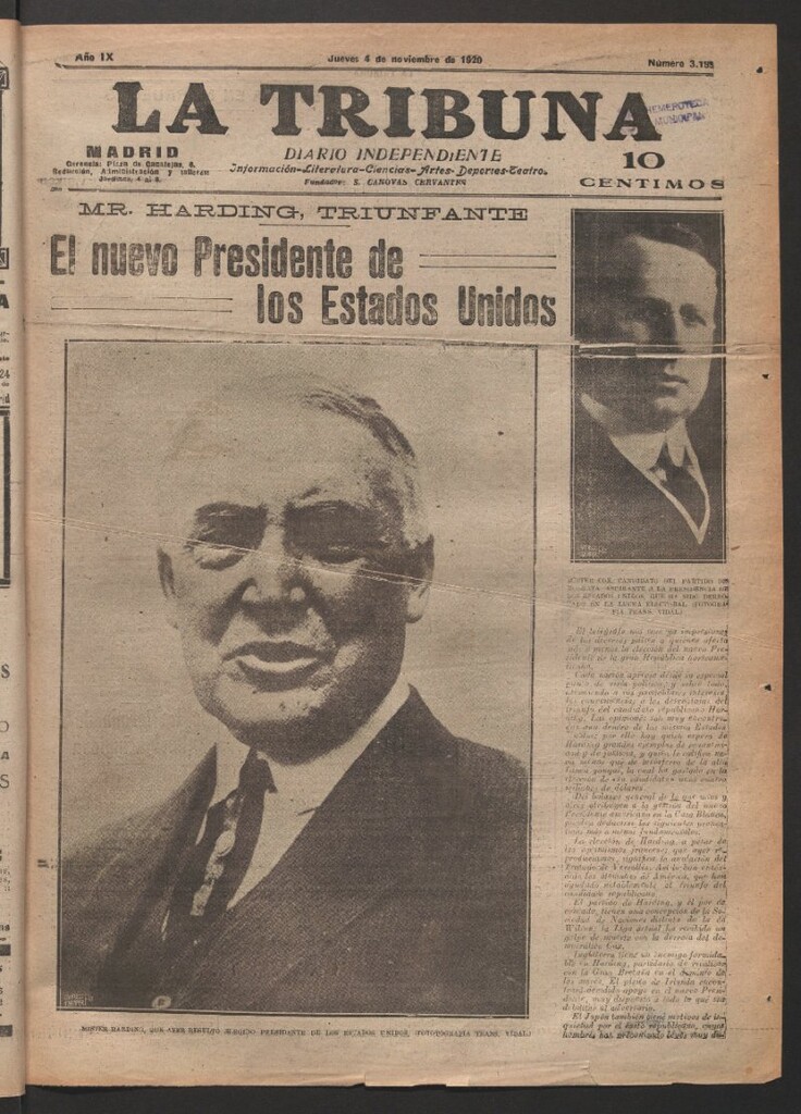 Miniatura de La Tribuna del 4 de noviembre de 1920