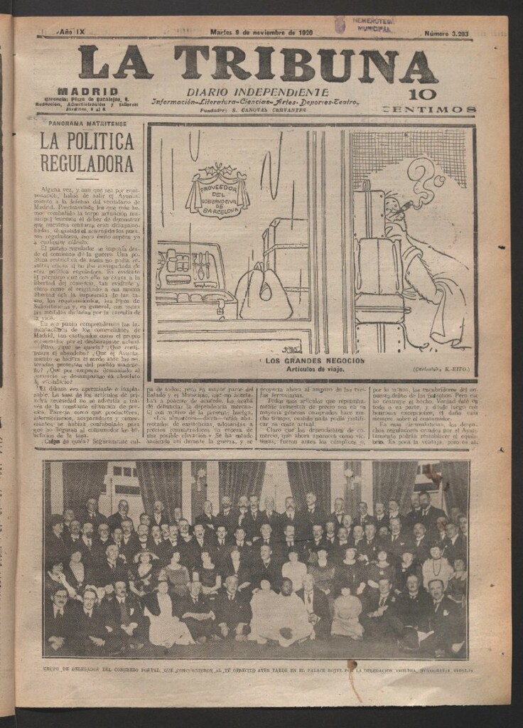 Miniatura de La Tribuna del 9 de noviembre de 1920