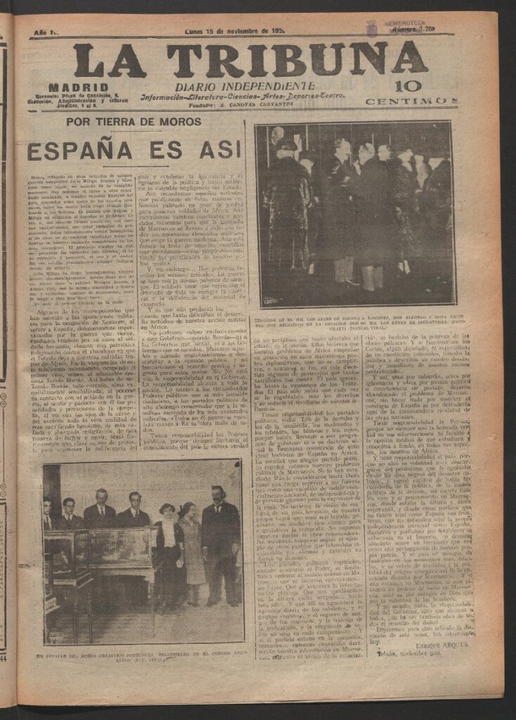 Miniatura de La Tribuna del 15 de noviembre de 1920