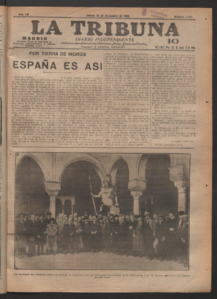 Miniatura de La Tribuna del 18 de noviembre de 1920