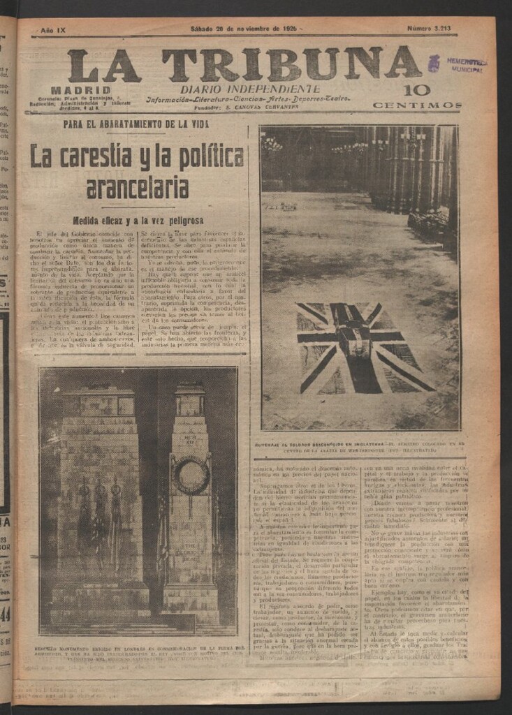 Miniatura de La Tribuna del 20 de noviembre de 1920