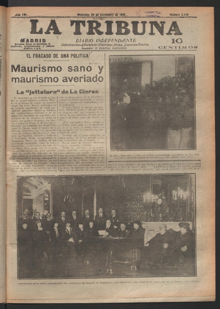 Miniatura de La Tribuna del 24 de noviembre de 1920