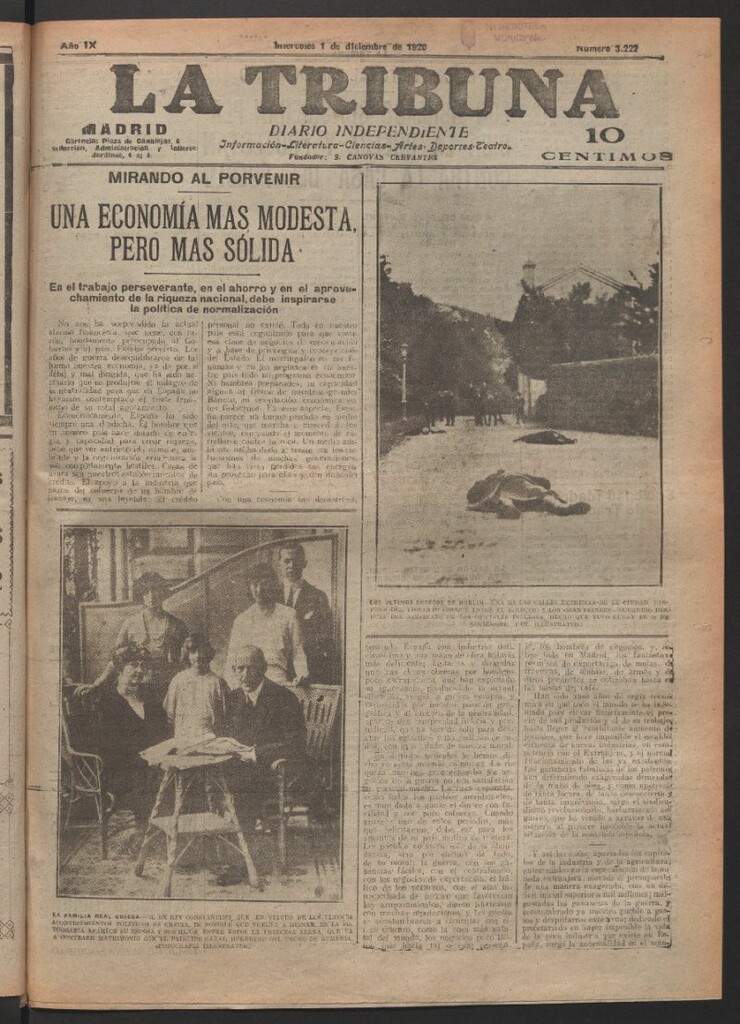 Miniatura de La Tribuna del 1 de diciembre de 1920