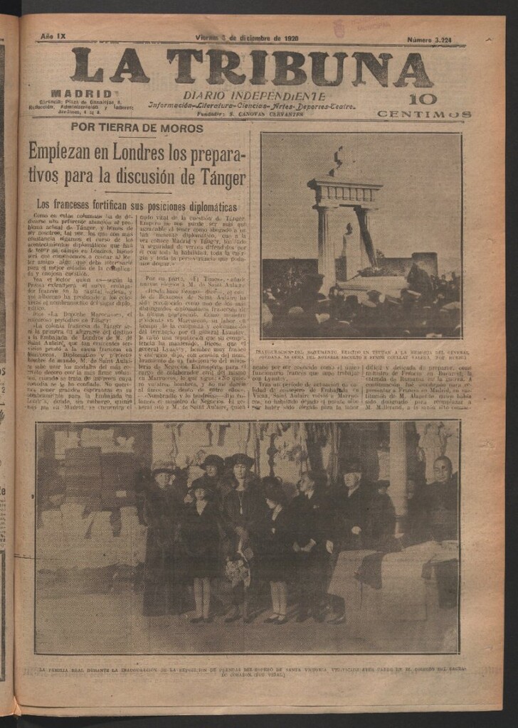 Miniatura de La Tribuna del 3 de diciembre de 1920