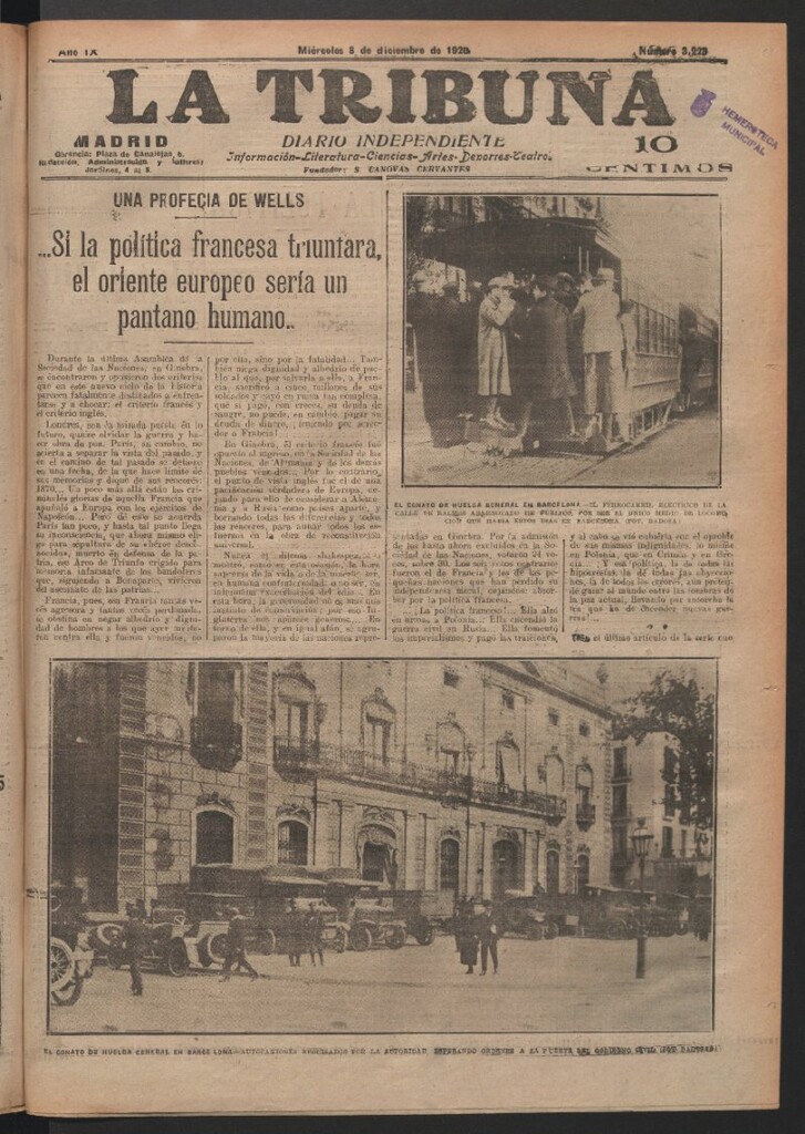 Miniatura de La Tribuna del 8 de diciembre de 1920
