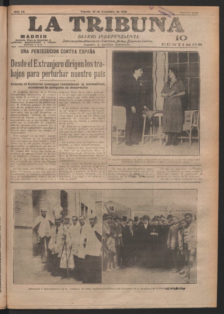 Miniatura de La Tribuna del 10 de diciembre de 1920