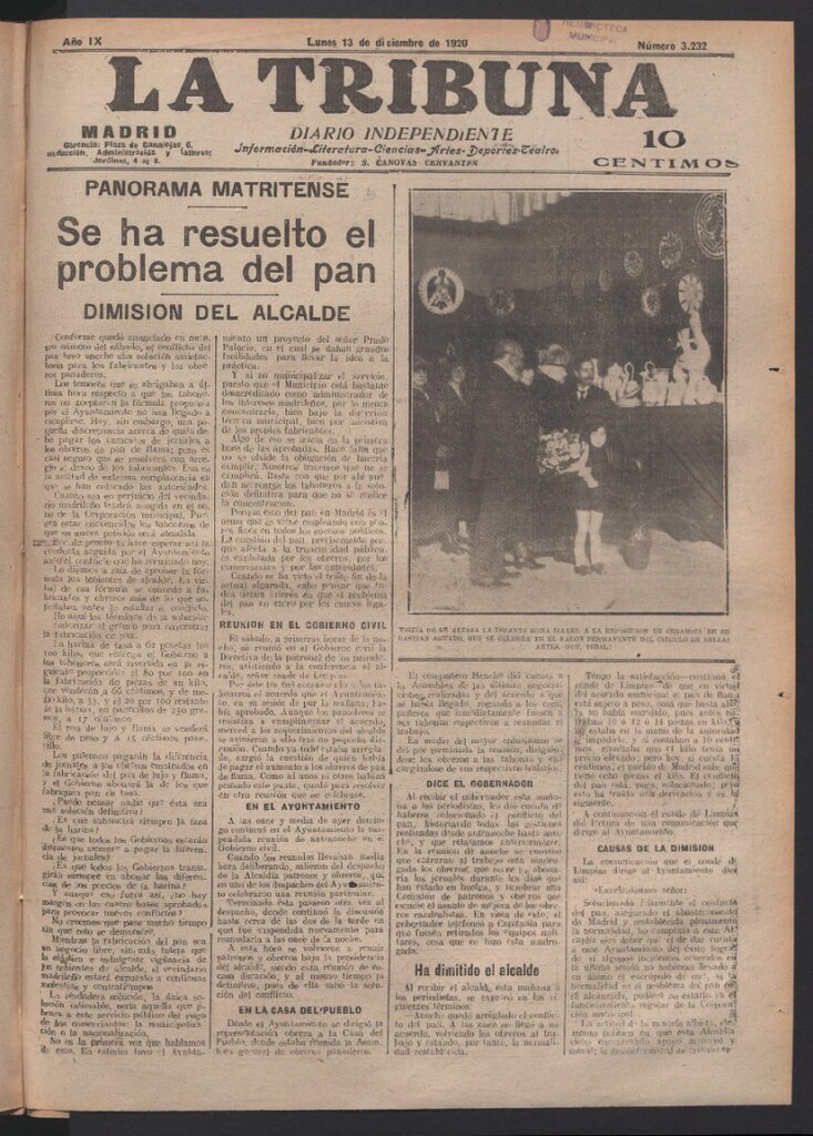 Miniatura de La Tribuna del 13 de diciembre de 1920