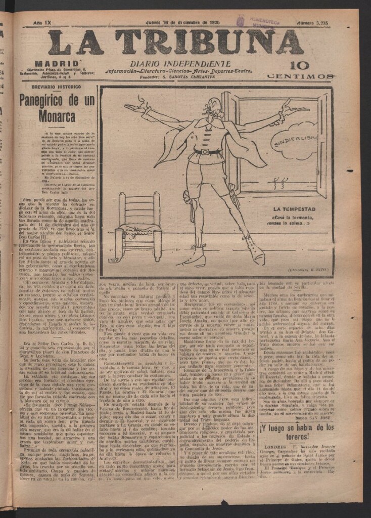 Miniatura de La Tribuna del 16 de diciembre de 1920