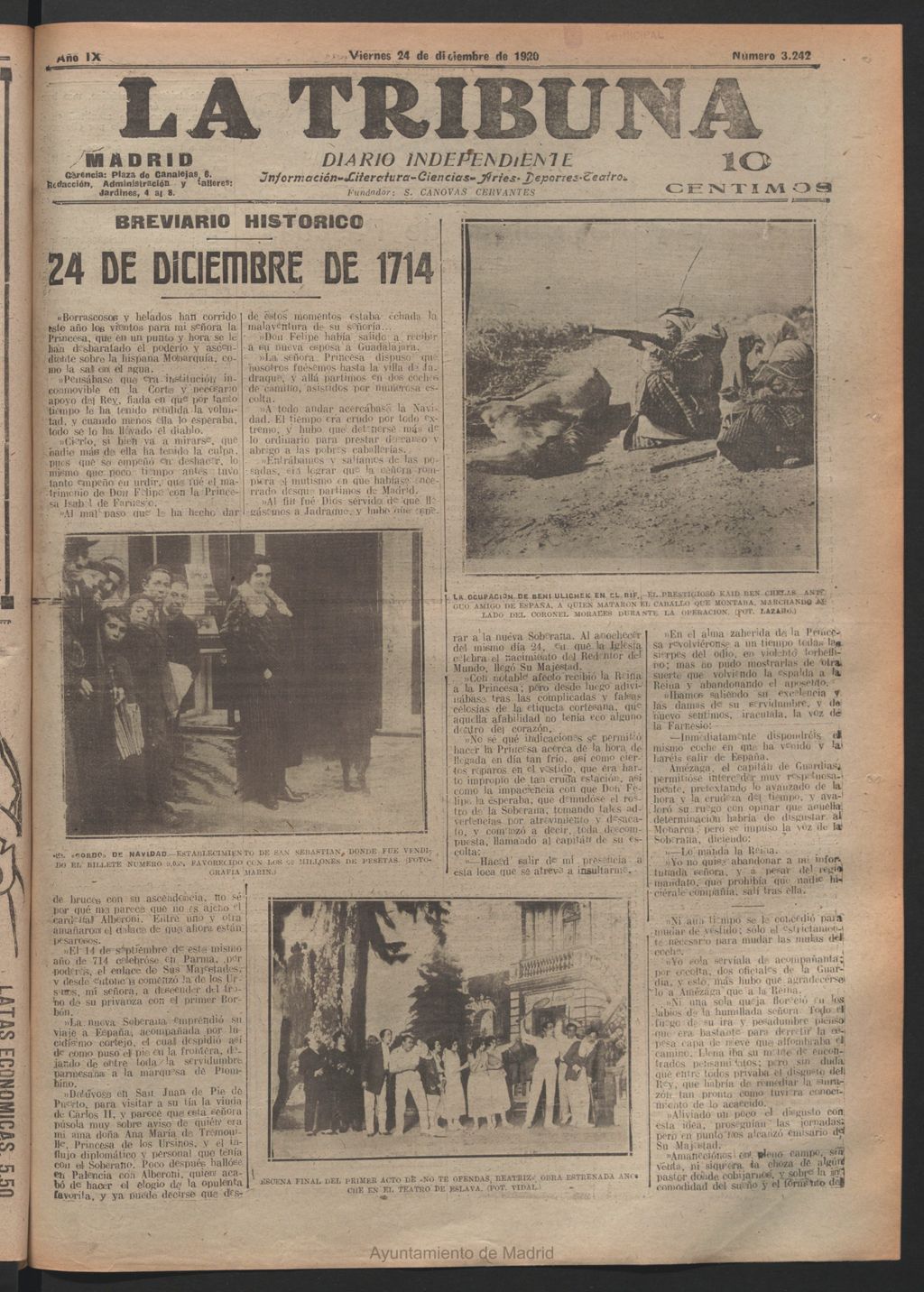 Miniatura de La Tribuna del 24 de diciembre de 1920