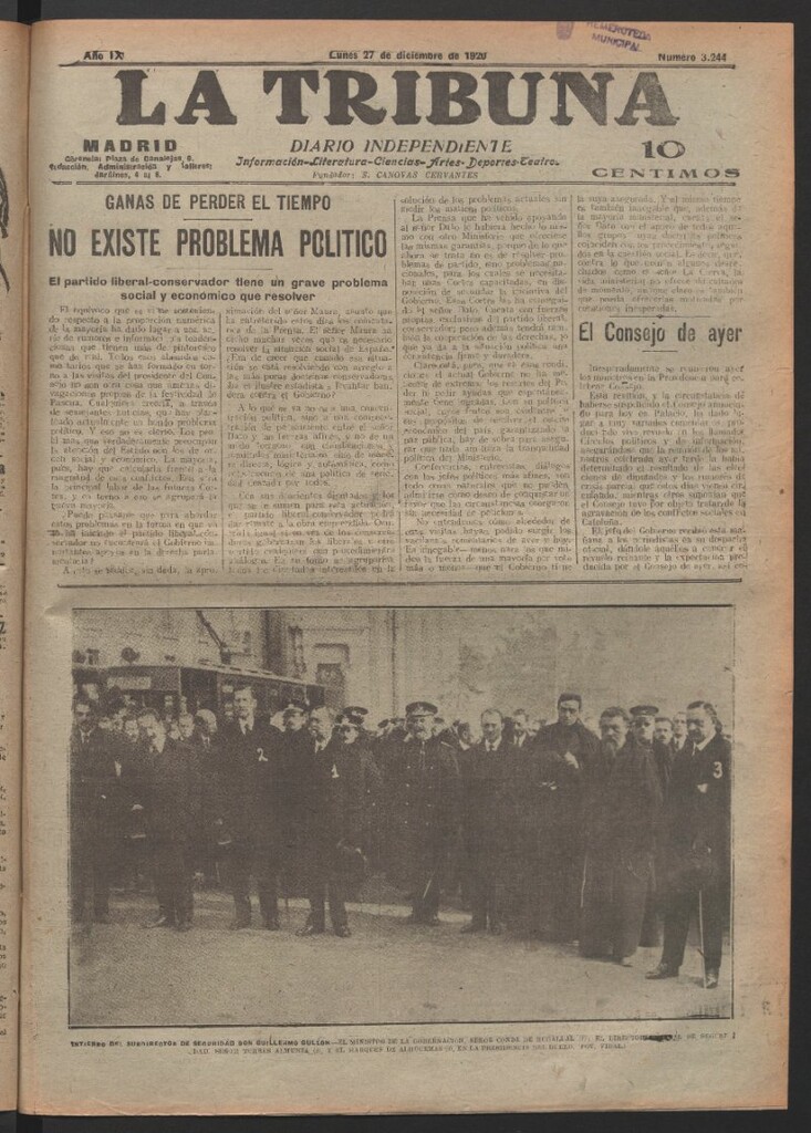 Miniatura de La Tribuna del 27 de diciembre de 1920