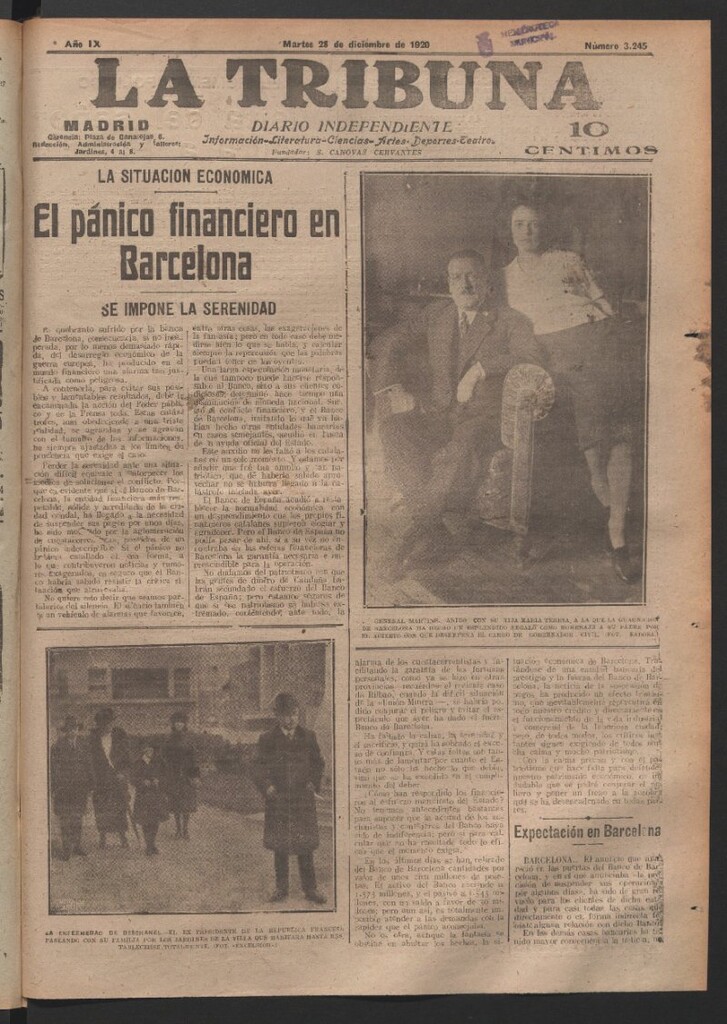 Miniatura de La Tribuna del 28 de diciembre de 1920