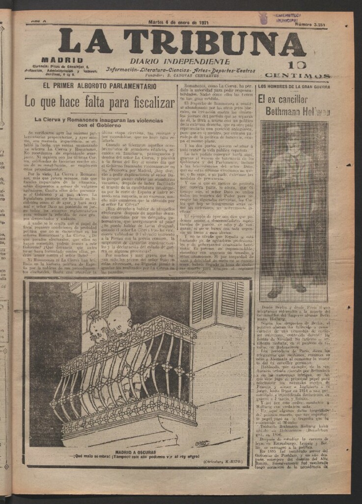 Miniatura de La Tribuna del 4 de enero de 1921