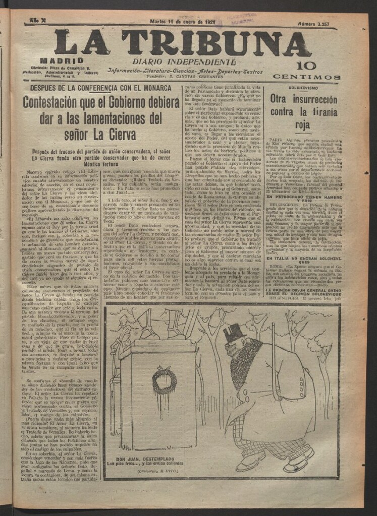 Miniatura de La Tribuna del 11 de enero de 1921